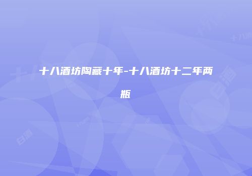 十八酒坊陶藏十年-十八酒坊十二年两瓶