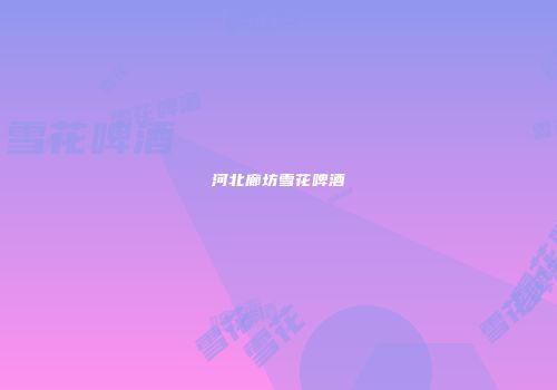 河北廊坊雪花啤酒