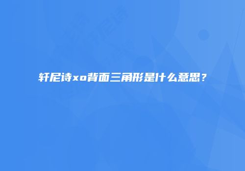 轩尼诗xo背面三角形是什么意思？