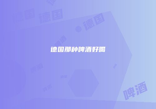德国那种啤酒好喝