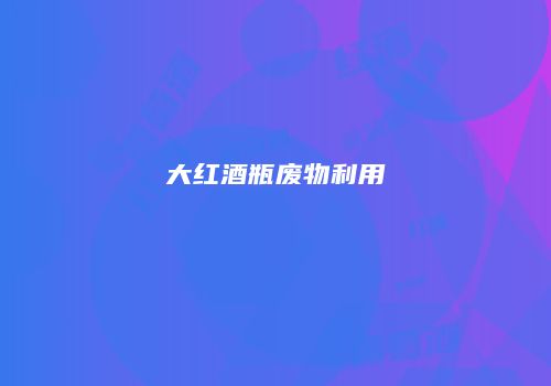 大红酒瓶废物利用