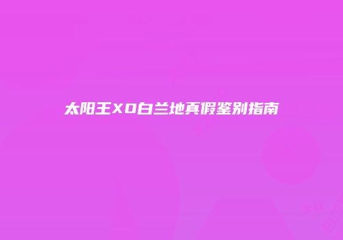 太阳王XO白兰地真假鉴别指南