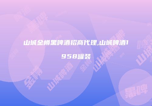 山城金樽黑啤酒招商代理,山城啤酒1958罐装