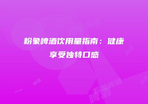 粉象啤酒饮用量指南：健康享受独特口感
