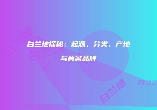 白兰地探秘：起源、分类、产地与著名品牌