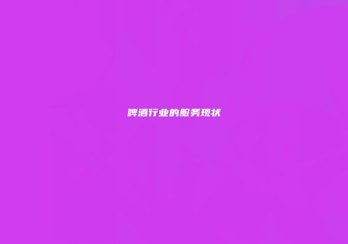 啤酒行业的服务现状