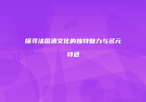 探寻法国酒文化的独特魅力与多元特色