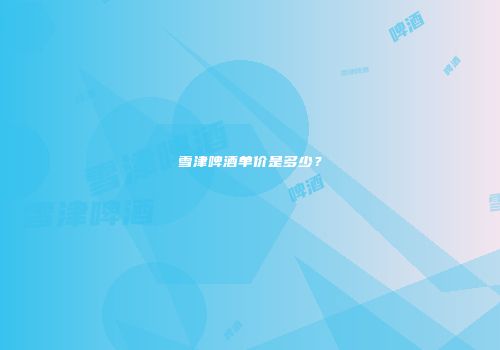 雪津啤酒单价是多少？