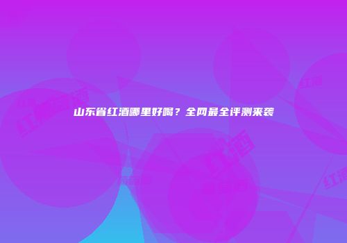 山东省红酒哪里好喝？全网最全评测来袭