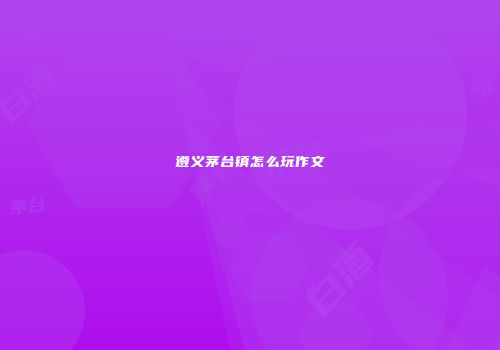 遵义茅台镇怎么玩作文
