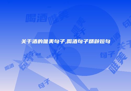 关于酒的唯美句子,喝酒句子精辟短句