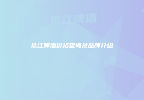 珠江啤酒价格查询及品牌介绍