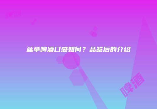 蓝举啤酒口感如何？品鉴后的介绍