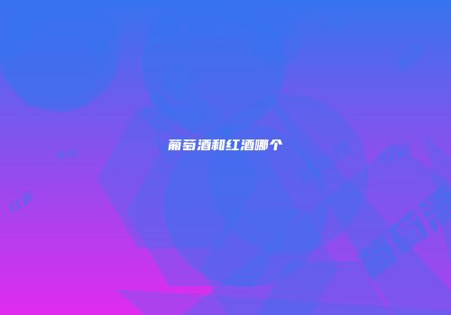葡萄酒和红酒哪个