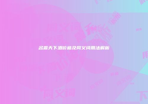 名震天下酒价格及同义词用法解析