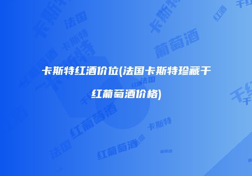 卡斯特红酒价位(法国卡斯特珍藏干红葡萄酒价格)