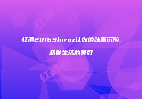 红酒2016Shiraz让你的味蕾沉醉,品尝生活的美好