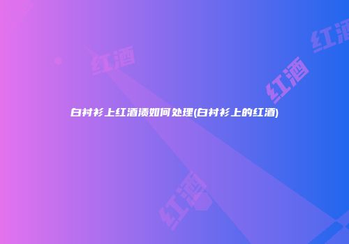 白衬衫上红酒渍如何处理(白衬衫上的红酒)