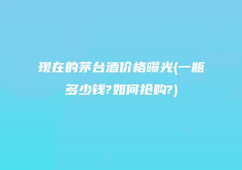 现在的茅台酒价格曝光(一瓶多少钱?如何抢购?)