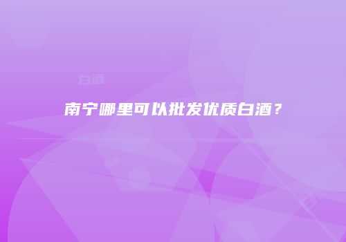 南宁哪里可以批发优质白酒？