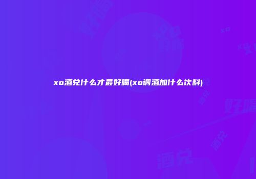 xo酒兑什么才最好喝(xo调酒加什么饮料)