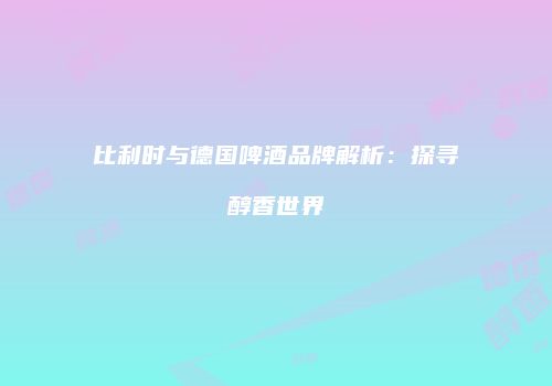 比利时与德国啤酒品牌解析：探寻醇香世界