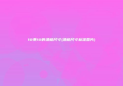 10乘10的酒格尺寸(酒格尺寸标准图片)