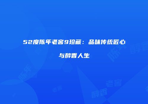 52度陈年老窖9珍藏：品味传统匠心与醇香人生