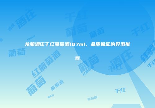 龙船酒庄干红葡萄酒187ml，品质保证的好酒推荐