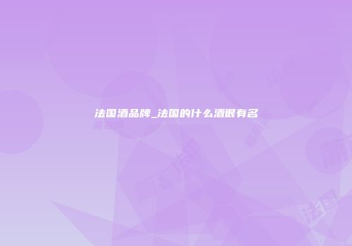 法国酒品牌_法国的什么酒很有名