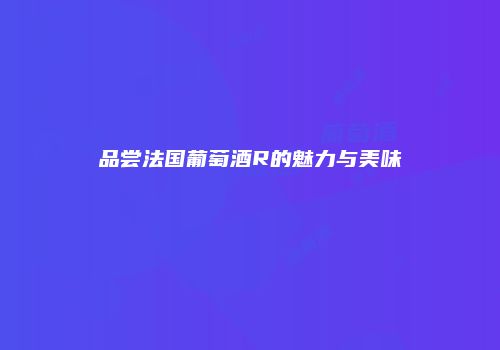 品尝法国葡萄酒R的魅力与美味