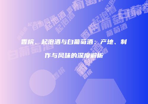 香槟、起泡酒与白葡萄酒：产地、制作与风味的深度解析
