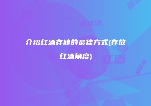 介绍红酒存储的最佳方式(存放红酒角度)