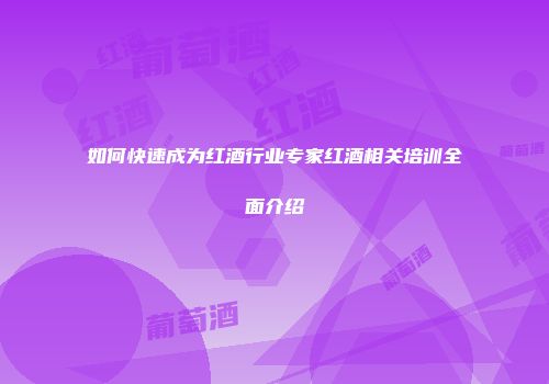 如何快速成为红酒行业专家红酒相关培训全面介绍
