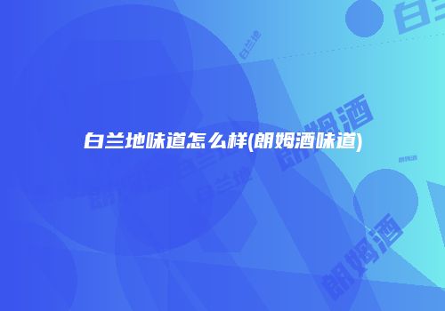白兰地味道怎么样(朗姆酒味道)