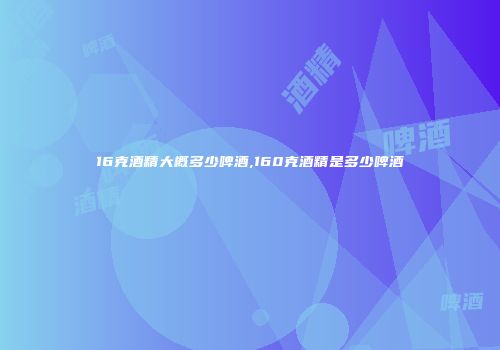 16克酒精大概多少啤酒,160克酒精是多少啤酒