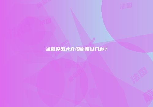 法国好酒大介绍你喝过几种？