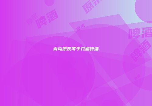 青岛原浆等于几瓶啤酒