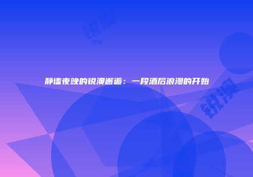 静谧夜晚的锐澳邂逅：一段酒后浪漫的开始