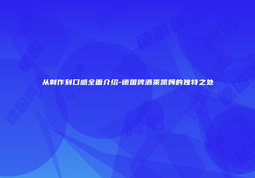 从制作到口感全面介绍-德国啤酒莱凯姆的独特之处