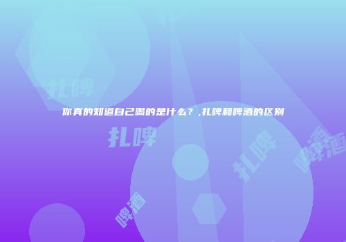 你真的知道自己喝的是什么？,扎啤和啤酒的区别