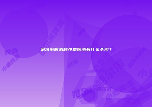 哈尔滨啤酒和小麦啤酒有什么不同？
