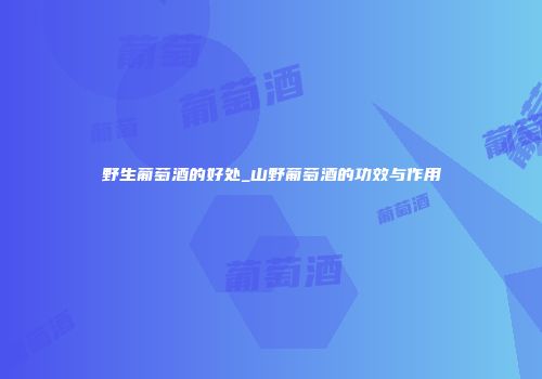 野生葡萄酒的好处_山野葡萄酒的功效与作用
