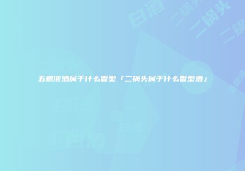 五粮液酒属于什么香型「二锅头属于什么香型酒」