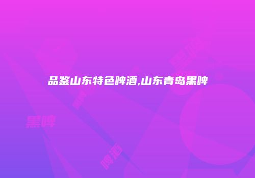 品鉴山东特色啤酒,山东青岛黑啤
