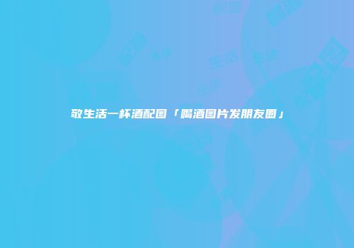 敬生活一杯酒配图「喝酒图片发朋友圈」