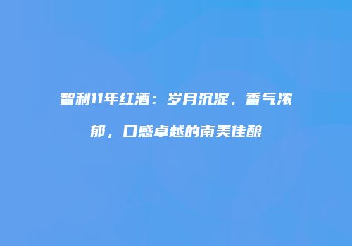 智利11年红酒：岁月沉淀，香气浓郁，口感卓越的南美佳酿