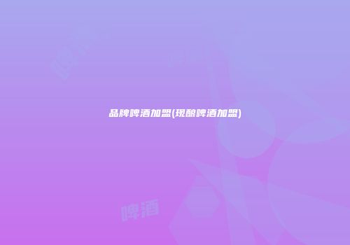 品牌啤酒加盟(现酿啤酒加盟)