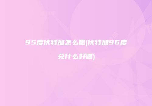 95度伏特加怎么喝(伏特加96度兑什么好喝)