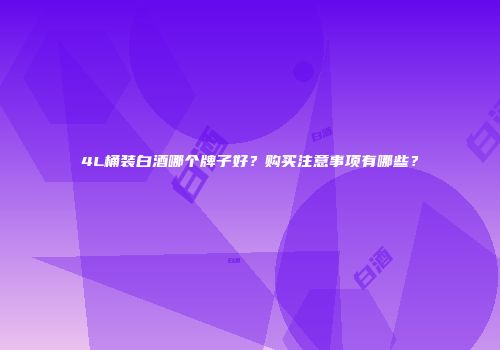 4L桶装白酒哪个牌子好？购买注意事项有哪些？